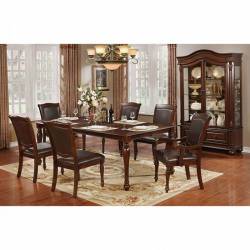 SYLVANA 7PC SETS DINING TABLE Brown Cherry