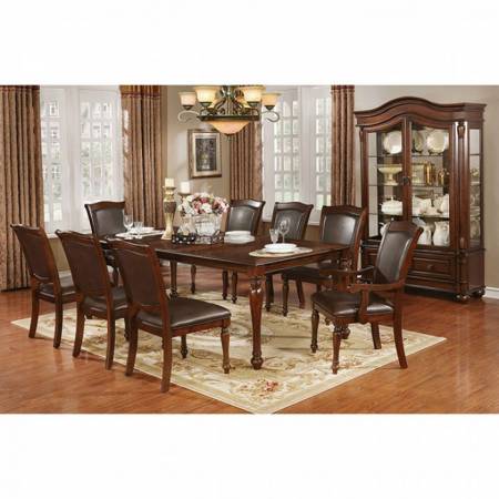SYLVANA 9PC SETS DINING TABLE Brown Cherry