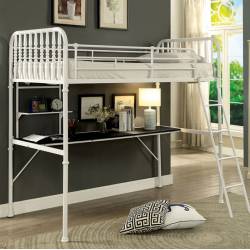 EBONY WORKSTATION BUNK BED White finish