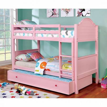 DENISE TWIN/TWIN BUNK BED Pink finish