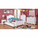 DANI 4PC SETS FULL BED TRUNDLE White finish