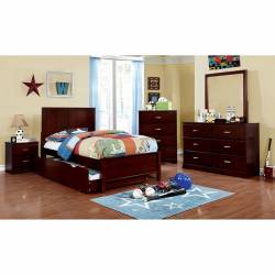 PRISMO 4PC SETS TWIN BED TRUNDLE Cherry finish