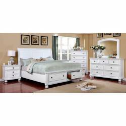 CASTOR 4PC SETS QUEEN BED White finish