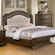 PERSEPHONE 4PC SETS QUEEN BED Rustic Natural Tone Finish.
