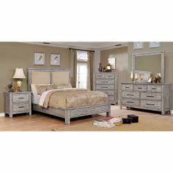 CANOPUS 4PC SETS QUEEN BED Antique Gray finish