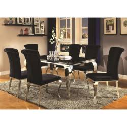 Carone Contemporary Glam Dining Room Set with Upholstered Chairs