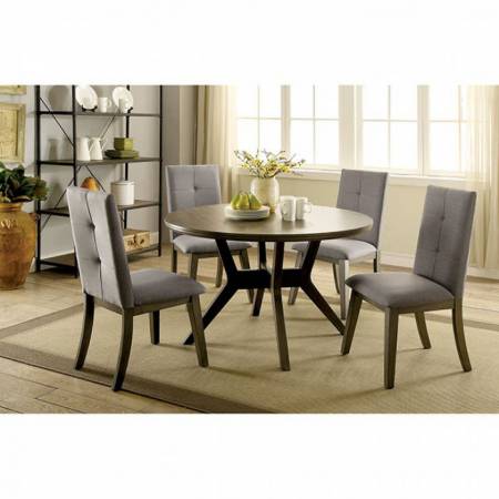 ABELONE 5PC SETS (ROUND TABLE + 4 SIDE CHAIRS )Gray