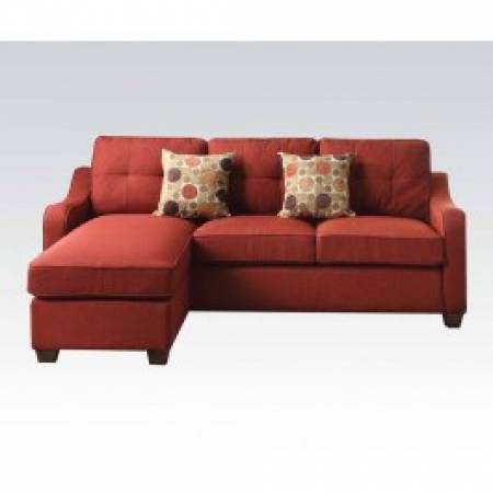 RED SECTIONAL SOFA W/2 PILLOWS 53740