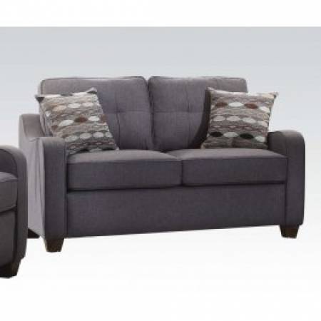 GRAY LOVESEAT W/2 PILLOWS 53791