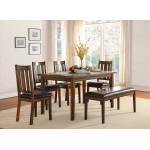 Delmar 6- Piece Pack Dinette Set - Burnish Finish