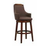 Bayshore Swivel Pub Height Chair - Chocolate/Linen