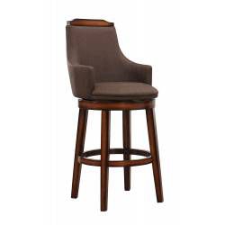 Bayshore Swivel Pub Height Chair - Chocolate/Linen
