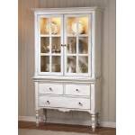 Hollyhock China Cabinet - Distressed White/Oak