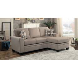 Synnove Reversible Sectional Sofa - Light Brown Fabric