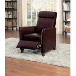 Waneta Push Back Reclining Chair - Brown Leather Gel Match