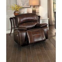 Mahala Power Reclining Chair - Brown Top Grain Leather Match