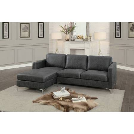 Breaux Sectional Sofa - Gray Fabric