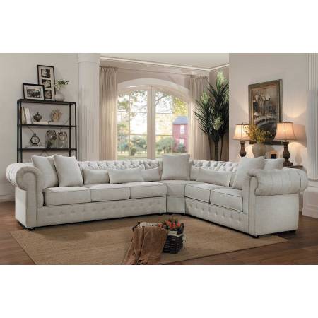 SAVONBURG Sectional Sofa - Neutral Fabric