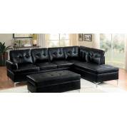 Barrington Sectional Sofa - Black Bi-Cast Vinyl (2PC)