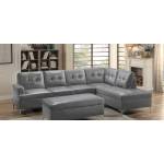 Barrington Sectional Sofa - Gray Bi-Cast Vinyl (2PC)