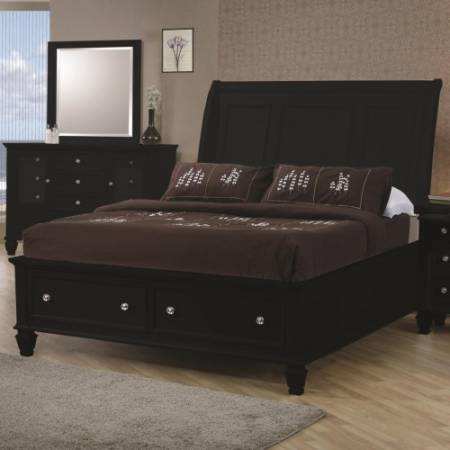 Sandy Beach California King Sleigh Bed with Footboard Storage