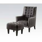 59634 BLACK 2PC PACK CHAIR , OTTOMAN