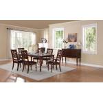Creswell Leg Table 7 PC Dining Set - Rich Cherry