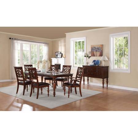 Creswell Leg Table 7 PC Dining Set - Rich Cherry