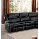 BASTROP Right Side Double Reclining Love Seat with Center Console Black