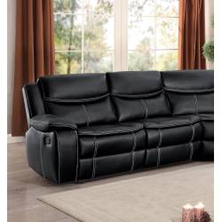 BASTROP Right Side Double Reclining Love Seat with Center Console Black