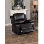 ORIOLE Swivel Glider Reclining Chair Dark Brown