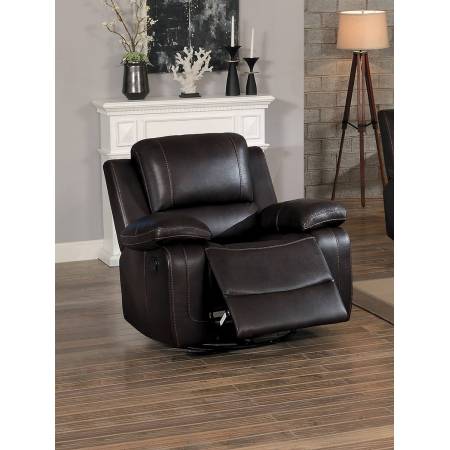 ORIOLE Swivel Glider Reclining Chair Dark Brown