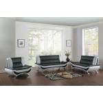 Veloce Sofa Set - Black/Ivory Bi-Cast Vinyl