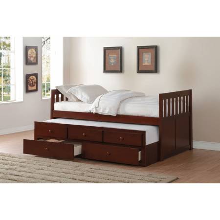 ROWE Twin/Twin Trundle Bed with Two Storage Drawers Dark Cherry