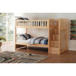 BARTLY Bunk Bed with Reversible Step Storage Pine