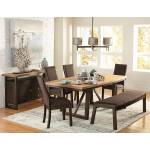 COMPSON Group 7 Pc Dining set Walnut veneers