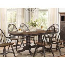 CLINE Double Pedestal Dining Table Traditional