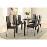 FLORIAN Group 7 Pc Dining set Black