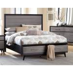 RAKU California King Platform Bed Grey