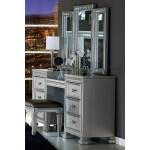 BEVELLE Vanity Dresser with Mirror Silver