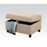 BELVILLE BEIGE STORAGE OTTOMAN