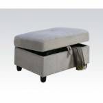 BELVILLE GRAY STORAGE OTTOMAN