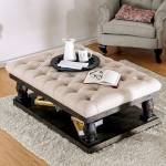 KEIRA COFFEE TABLE W/ CUSHION TOP Weathered Walnut