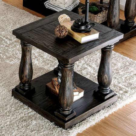 KEIRA END TABLE Weathered Walnut