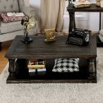 KEIRA COFFEE TABLE W/ WOOD TOP Weathered Walnut