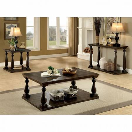 LUAN 3PC SETS END TABLE + Coffee Table + Sofa Table Dark Walnut