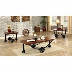 REESE 2PC SETS 2 END TABLE + Coffee Table Dark Oak