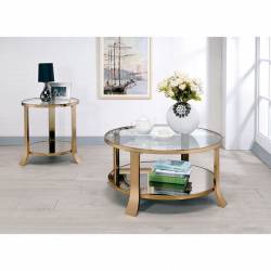 RIKKI 2PC SETS END TABLE + Coffee Table Champagne