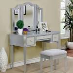 CLARISSE VANITY W/ STOOL Silver