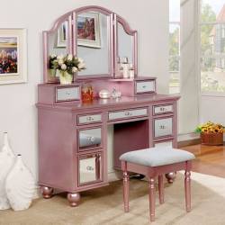 TRACY VANITY W/ STOOL Rose Gold